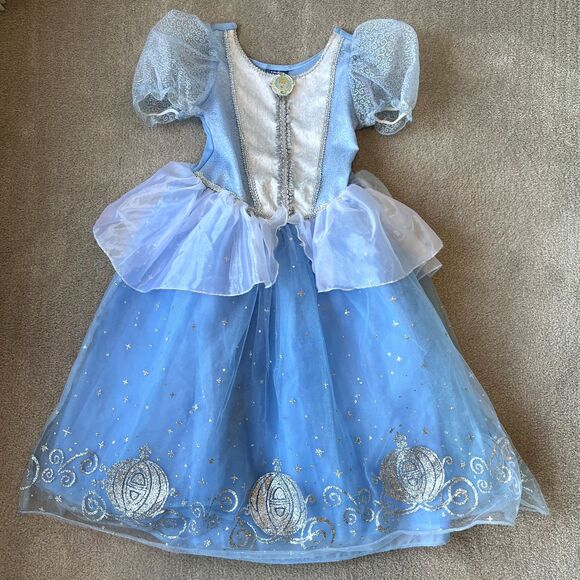 Cinderella Princess Costume Dress – Sparkly Blue Ball Gown - Picture 2 of 10